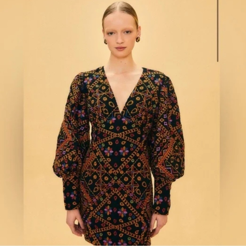 Brand new with tags FARM Rio corduroy embroidered dress